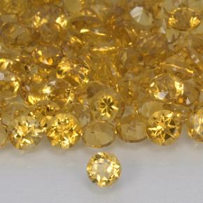 0.17 карата, натуральный Золотисто-оранжевый Цитрин, Огранка Круг, VVS-VS