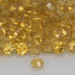 0.17 карата, натуральный Золотисто-оранжевый Цитрин, Огранка Круг, VVS-VS