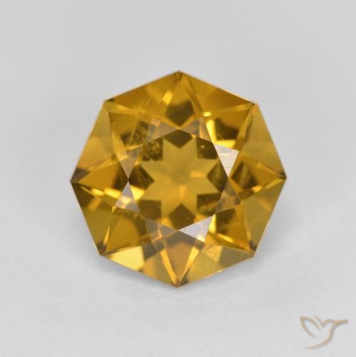 2.78ct Натуральный Коричневато-золотой Цитрин, Изумрудная огранка, Чистота VS
