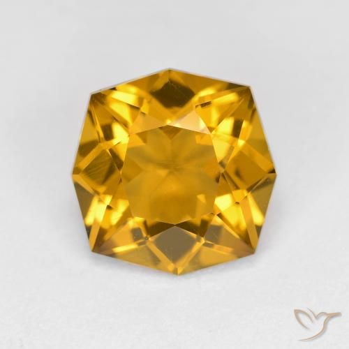 2.65ct Натуральный Оранжево-золотой Цитрин, Изумрудная огранка, Чистота VVS