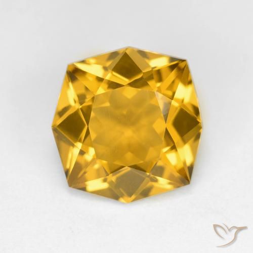 3.61ct Натуральный Золотой Цитрин, Изумрудная огранка, Чистота VVS