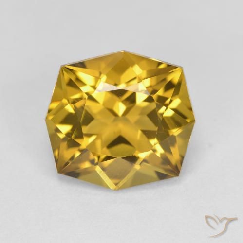 3.20ct Натуральный Средний золотой Цитрин, Изумрудная огранка, Чистота VVS
