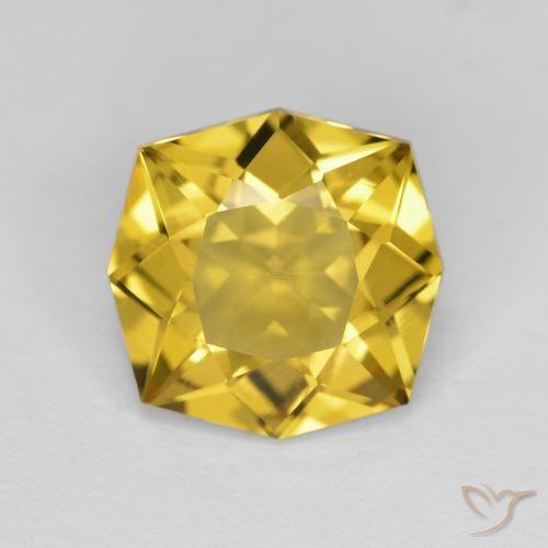 2.54ct Натуральный Золотой Цитрин, Изумрудная огранка, Чистота VVS