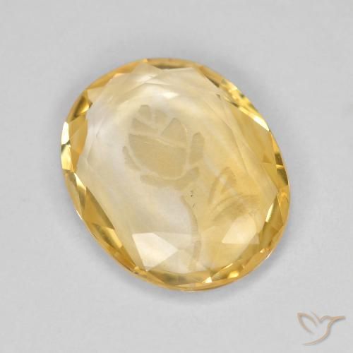 1.42ct Натуральный Светло-золотистый Цитрин, Овал, Прозрачный