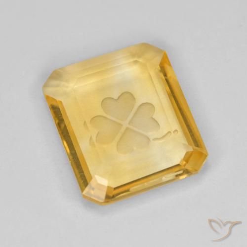 3.42ct Натуральный Среднее золото Цитрин, Изумрудная огранка, Прозрачный