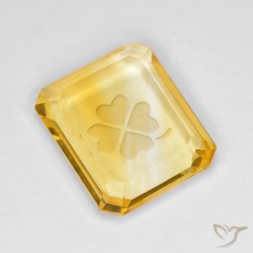 3.45ct Натуральный Средний золотой Цитрин, Изумрудная огранка, Прозрачный