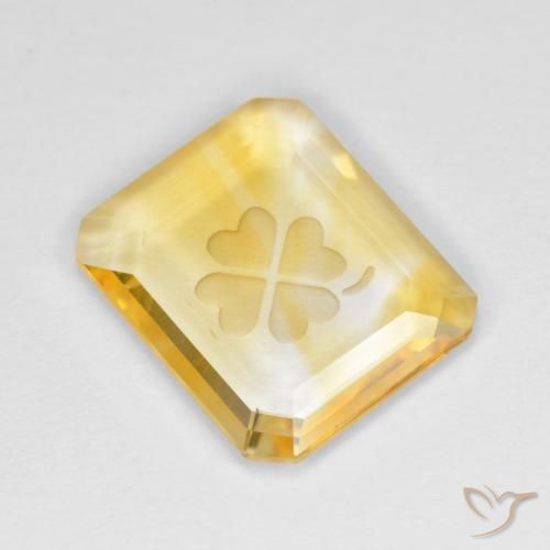 2.67ct Натуральный Золотой Цитрин, Изумрудная огранка, Прозрачный