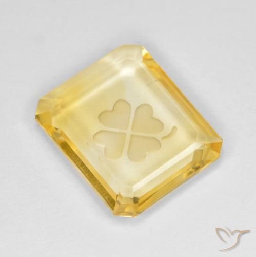 3.25ct Натуральный Среднее золото Цитрин, Изумрудная огранка, Прозрачный