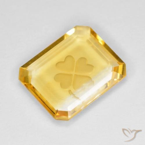 3.31ct Натуральный Среднее золото Цитрин, Изумрудная огранка, Прозрачный