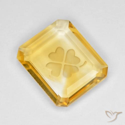3.51ct Натуральный Средний золотой Цитрин, Изумрудная огранка, Прозрачный