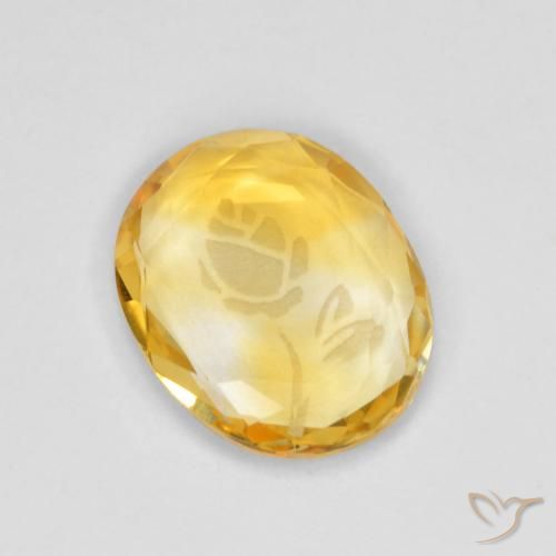 1.53ct Натуральный Яркое золото Цитрин, Овал, Прозрачный