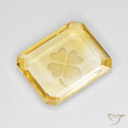 3.09ct Натуральный Золотой Цитрин, Изумрудная огранка, Прозрачный
