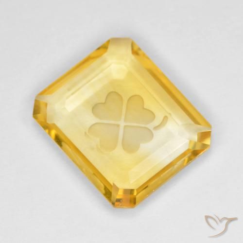 3.23ct Натуральный Золотой Цитрин, Изумрудная огранка, Прозрачный