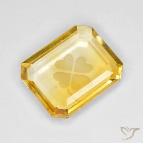 3.47ct Натуральный Среднее золото Цитрин, Изумрудная огранка, Прозрачный