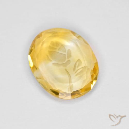 1.51ct Натуральный Среднее золото Цитрин, Овал, Прозрачный