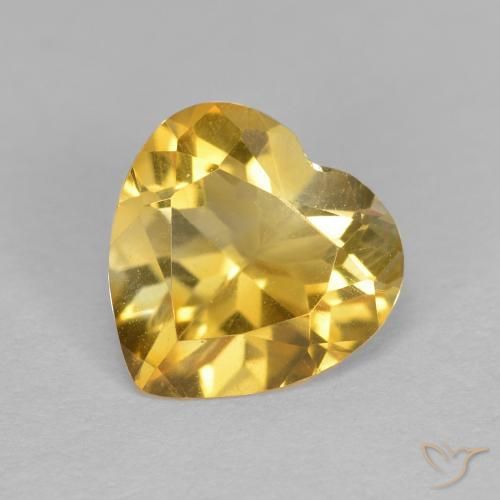 1.12ct Натуральный Золотой Цитрин, Сердце, Чистота VS