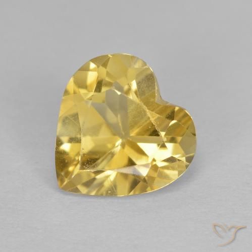 1.00ct Натуральный Золотой Цитрин, Сердце, Чистота VS