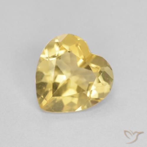 1.01ct Натуральный Золотисто-желтый Цитрин, Сердце, Чистота VS