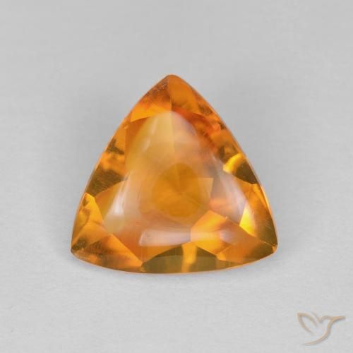1.23ct Натуральный Абрикос Апельсин Цитрин, Триллион, Прозрачный