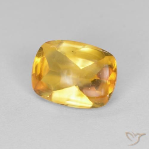 1.26ct Натуральный Темно-золотой Цитрин, Подушка, Прозрачный