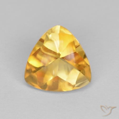 1.70ct Натуральный Темно-золотой апельсин Цитрин, Триллион, Прозрачный, Photo A