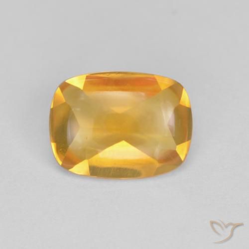 1.15ct Натуральный Темно-золотой апельсин Цитрин, Подушка, Прозрачный