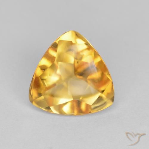 1.56ct Натуральный Темно-золотой апельсин Цитрин, Триллион, Прозрачный