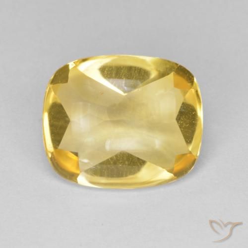 4.96ct Натуральный Золотой Цитрин, Подушка, Прозрачный
