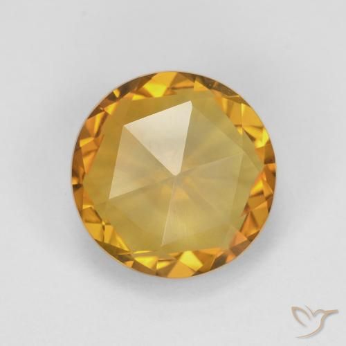 1.91ct Натуральный Золотисто-оранжевый Цитрин, Круглый, Чистота VVS
