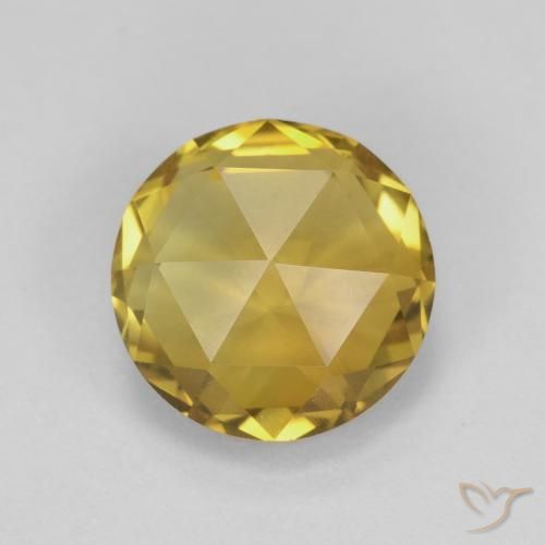 1.77ct Натуральный Золотисто-Апельсиновый Цитрин, Круглый, Чистота VVS