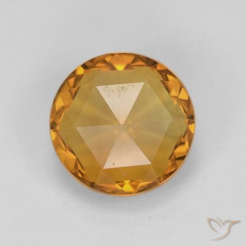 1.91ct Натуральный Средний апельсин Цитрин, Круглый, Чистота VVS