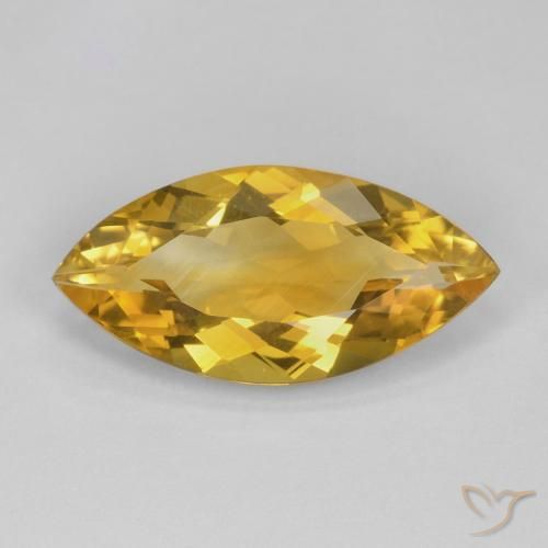 5.63ct Натуральный Золотисто-оранжевый Цитрин, Маркиза, VVS-VS