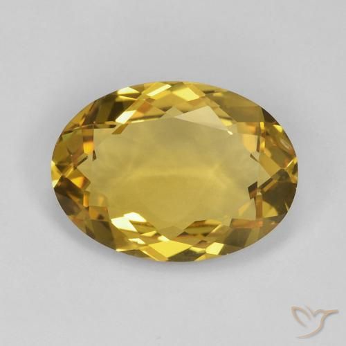5.41ct Натуральный Золотисто-Апельсиновый Цитрин, Овал, Чистота VS