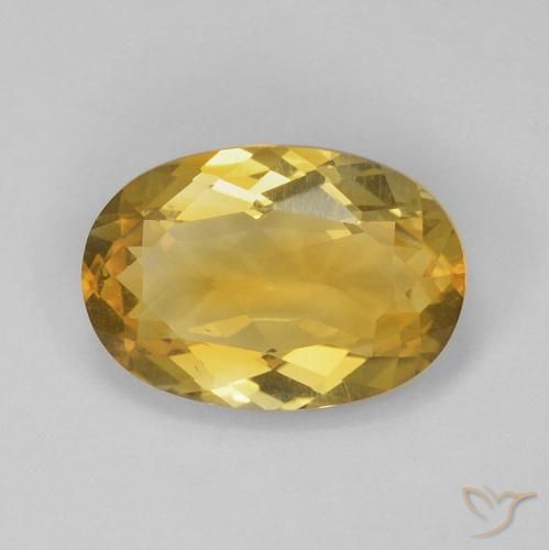 3.80ct Натуральный Среднее золото Цитрин, Овал, Чистота VVS