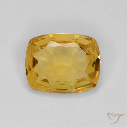 2.18ct Натуральный Золотисто-оранжевый Цитрин, Подушка, Чистота VVS