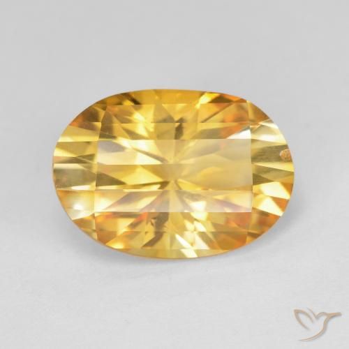 4.72ct Натуральный Средне-темный золотистый Цитрин, Овал, VVS-VS