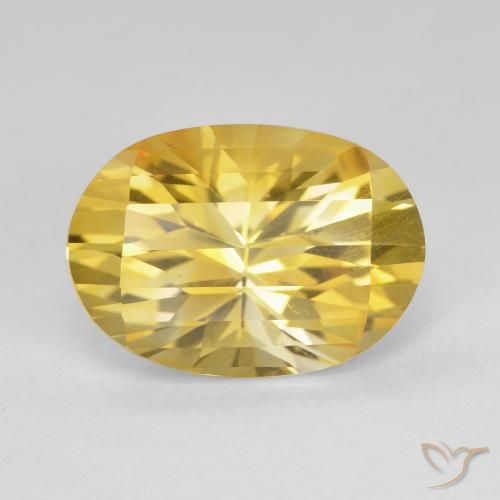 5.27ct Натуральный Золотой Цитрин, Овал, Чистота VVS