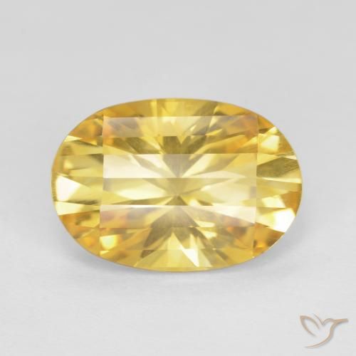 4.80ct Натуральный Яркое золото Цитрин, Овал, Чистота VS