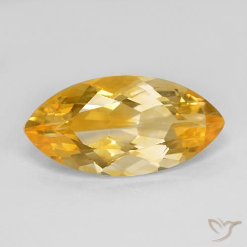 7.42ct Натуральный Средний золотой Цитрин, Маркиза, Чистота VVS
