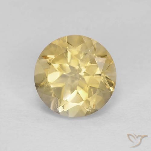 1.39ct Натуральный Средний желтый Цитрин, Круглый, Чистота VVS