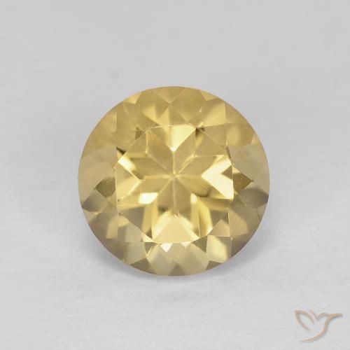 1.38ct Натуральный Средний желтый Цитрин, Круглый, Чистота VVS