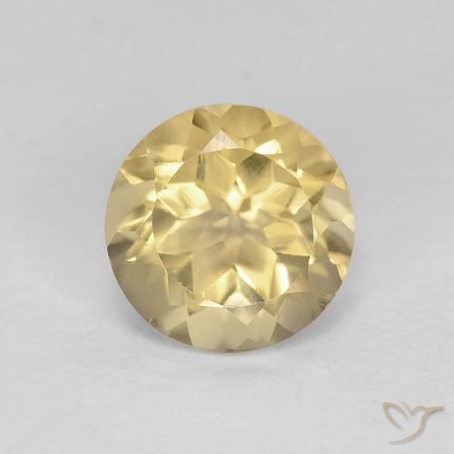 1.35ct Натуральный Теплый желтый Цитрин, Круглый, Чистота VVS