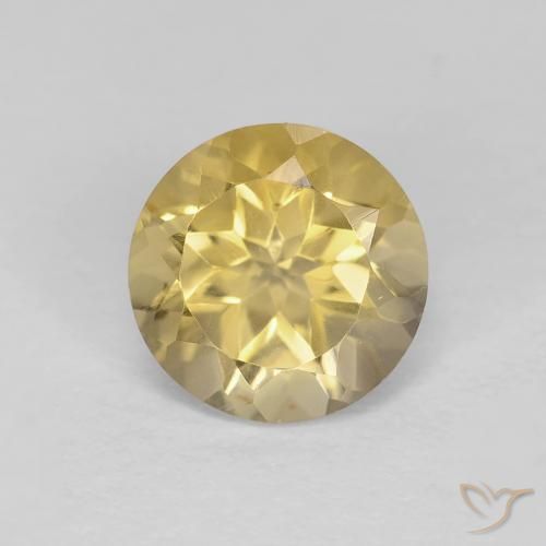 1.32ct Натуральный Средний желтый Цитрин, Круглый, Чистота VVS