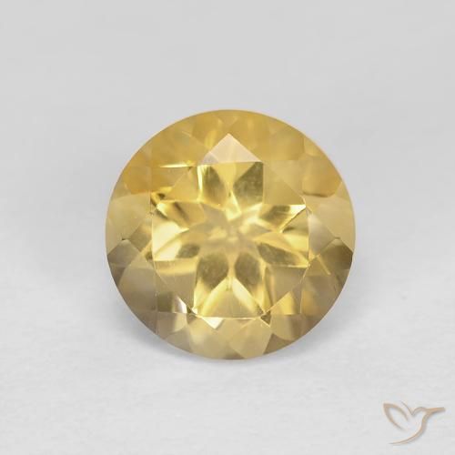 1.32ct Натуральный Средний желтый Цитрин, Круглый, Чистота VVS
