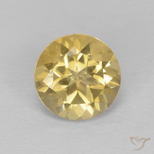 1.36ct Натуральный Светло-желтый Цитрин, Круглый, Чистота VVS