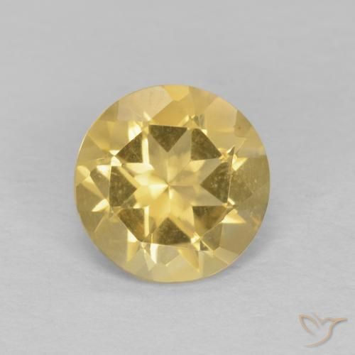 1.13ct Натуральный Светло-золотисто-желтый Цитрин, Круглый, Чистота VVS