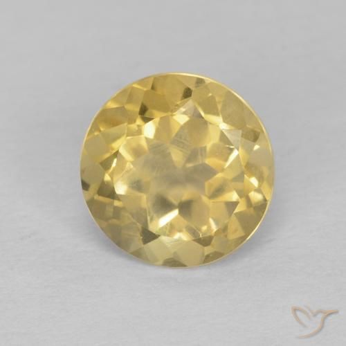 1.31ct Натуральный Светло-желтый Цитрин, Круглый, Чистота VS