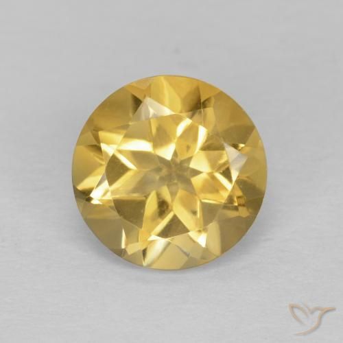 1.24ct Натуральный Светлое золото Цитрин, Круглый, Чистота VVS