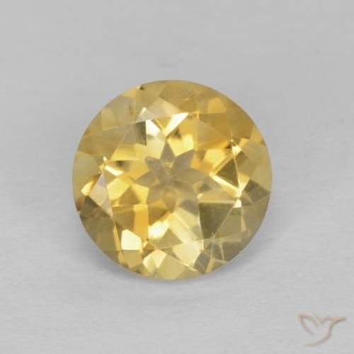 1.30ct Натуральный Светло-золотисто-желтый Цитрин, Круглый, Чистота VVS