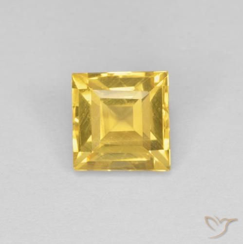 1.06ct Натуральный Золотой Цитрин, Квадрат, VVS-VS